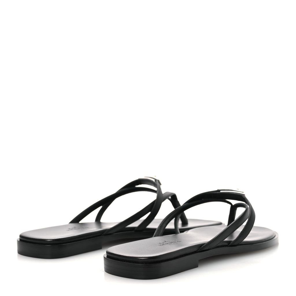 Calfskin Miss Sandals 37.5 Black wholesalehk.shop