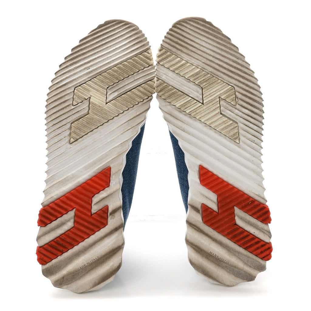 Denim Suede Goatskin Bouncing Sneakers 37 Bleu Clair White wholesalehk.shop