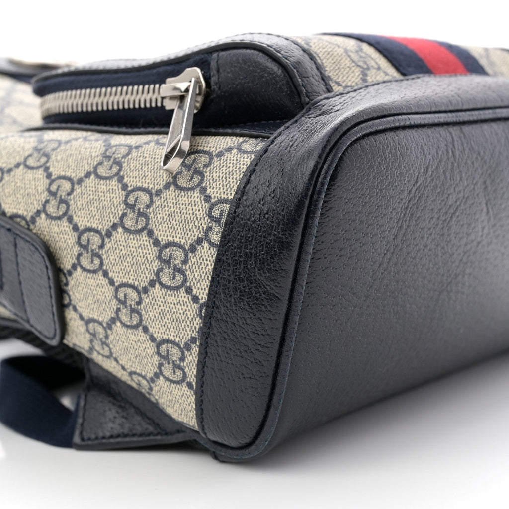 GG Supreme Monogram Textured Dollar Calfskin Web Small Ophidia Day Backpack Beige Blue Black wholesalehk.shop