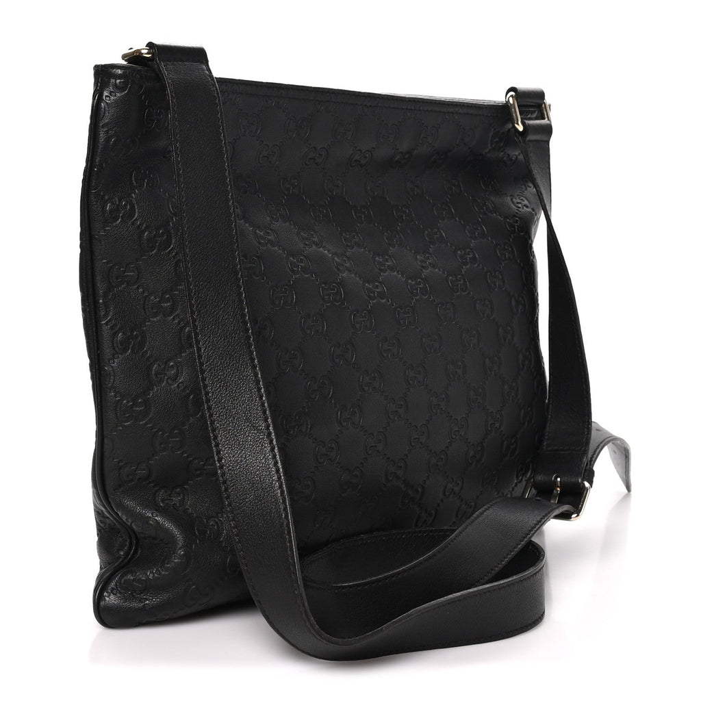 Guccissima Medium Flat Messenger Bag Black £¨ Direct shipment via from wholesalehk.shop