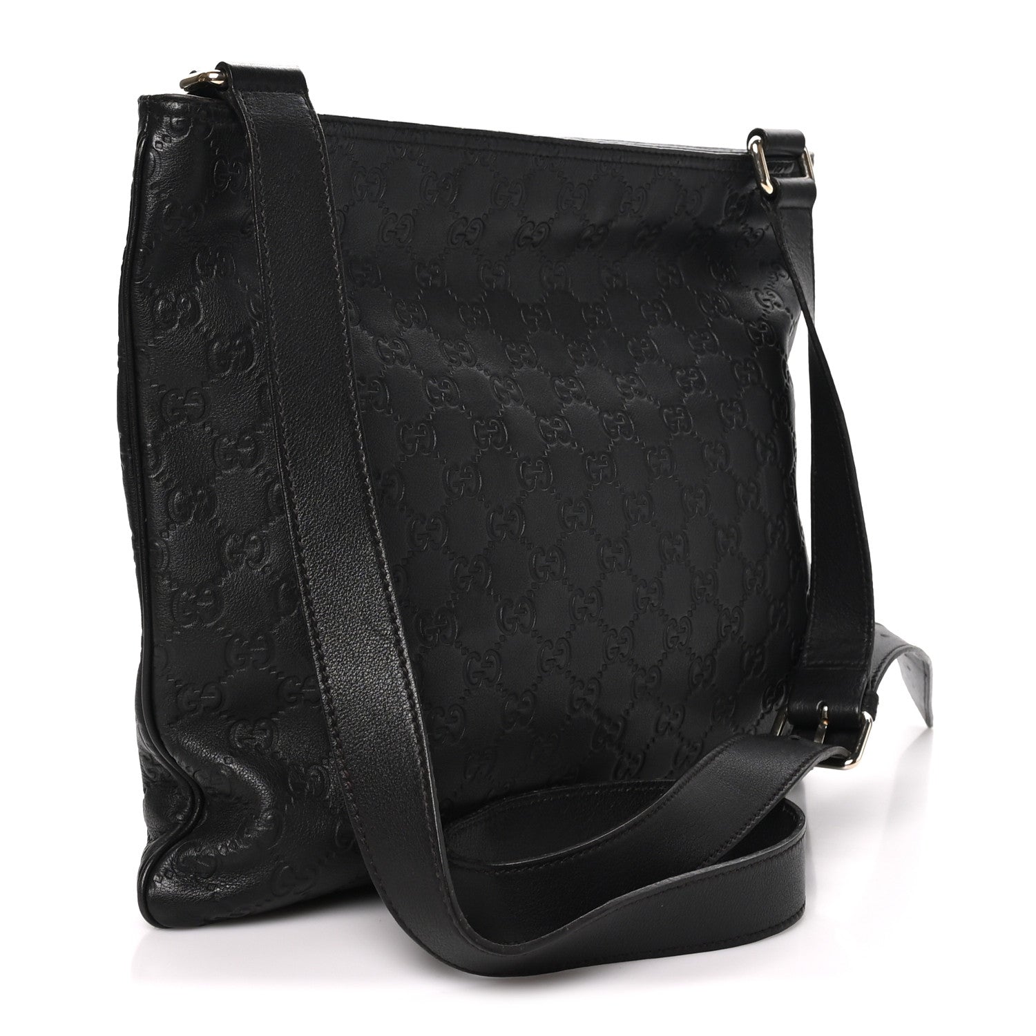 Guccissima Medium Flat Messenger Bag Black £¨ Direct shipment via from wholesalehk.shop