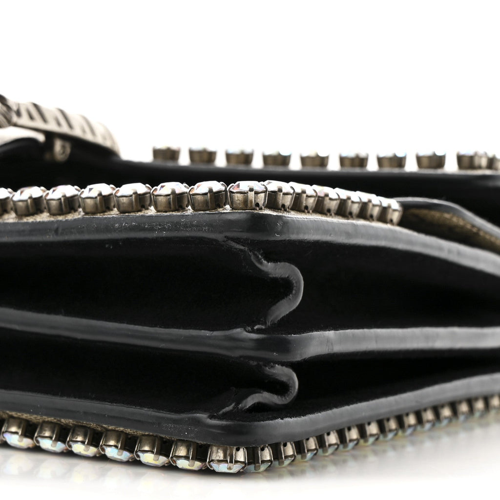 GG Supreme Monogram Crystal Small Dionysus Shoulder Bag Black wholesalehk.shop