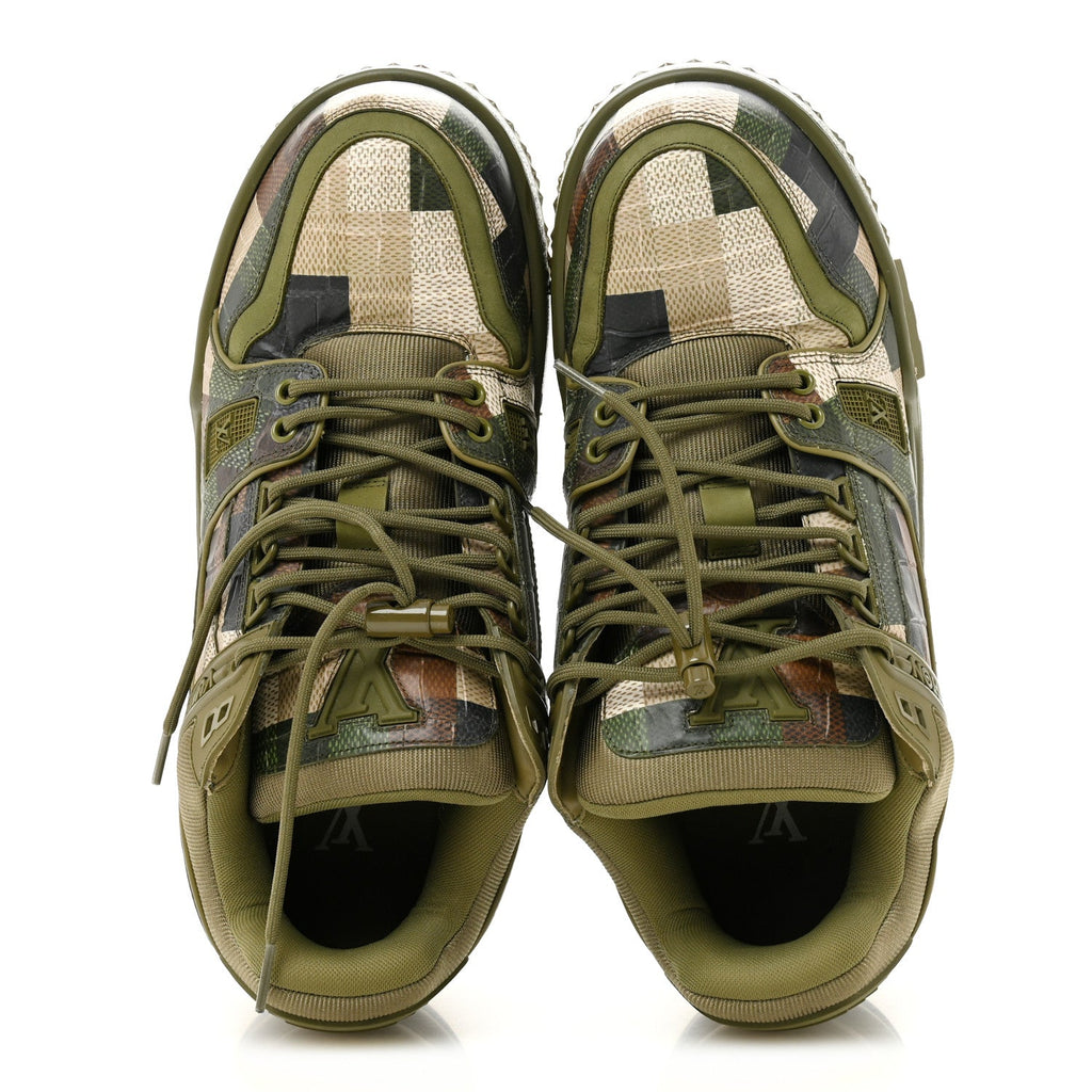 Damoflage Mens LV Trainer Maxi Sneakers 9.5 Green £¨ Direct shipment via from wholesalehk.shop
