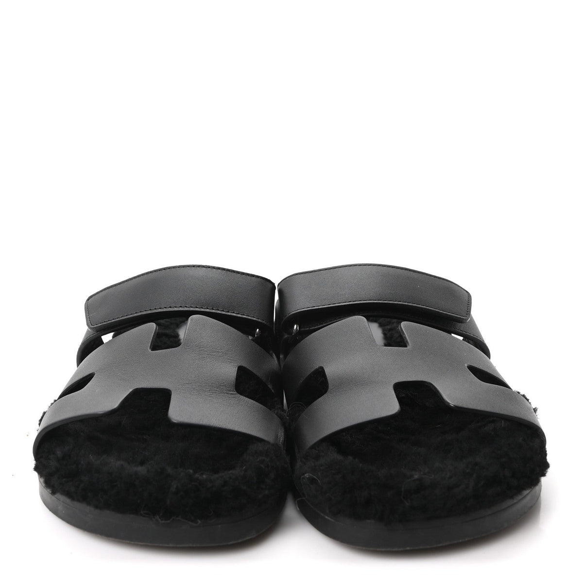 Calfskin Woolskin Womens Chypre Sandals 39 Black wholesalehk.shop