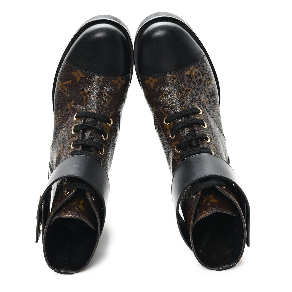 Calfskin Monogram Wonderland Flat Ranger Boots 38 Black £¨ Direct shipment via from wholesalehk.shop