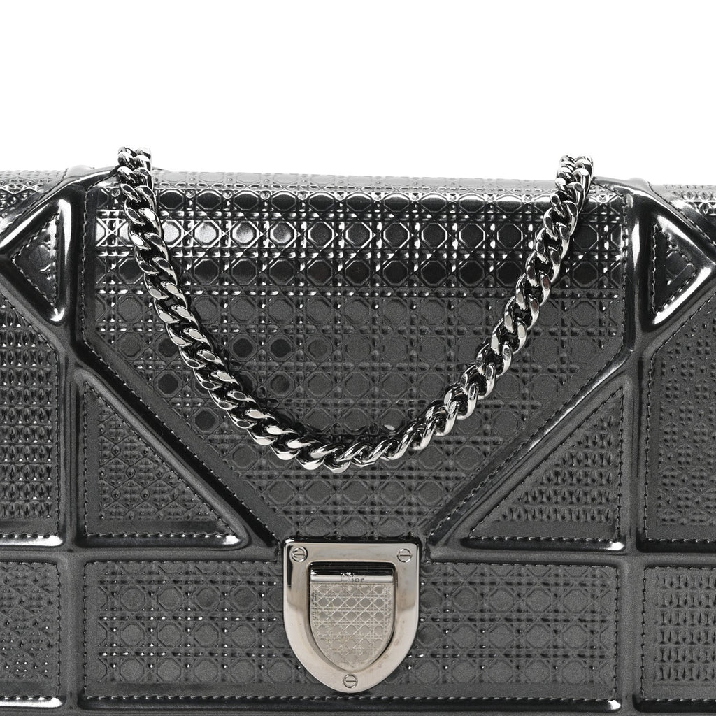 Metallic Patent Micro-Cannage Diorama Wallet on Chain Pouch Onyx Black ¡§ Direct shipment via from wholesalehk.shop