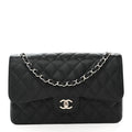 Caviar Quilted Jumbo Double Flap Black wholesalehk.shop