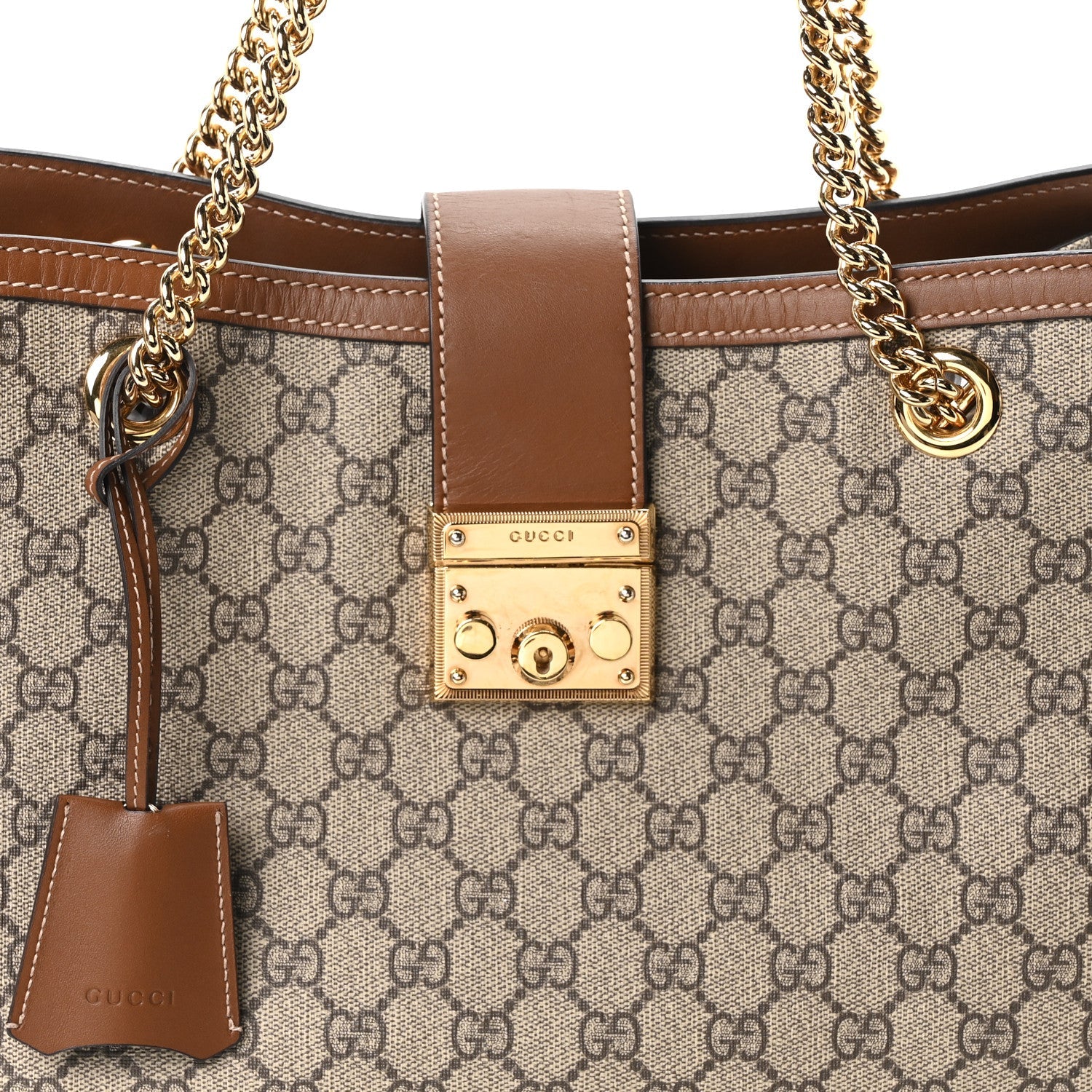 GG Supreme Monogram Medium Padlock Tote Beige Cuir £¨ Direct shipment via from wholesalehk.shop