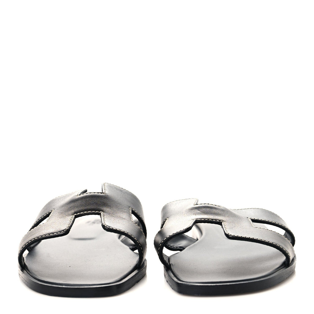 Box Calfskin Oran Sandals 37 Black wholesalehk.shop
