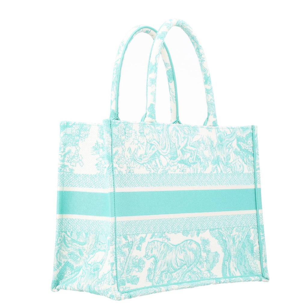 Canvas Embroidered Medium Dioriviera Toile De Jouy Book Tote Aquamarina £¨ Direct shipment via from wholesalehk.shop