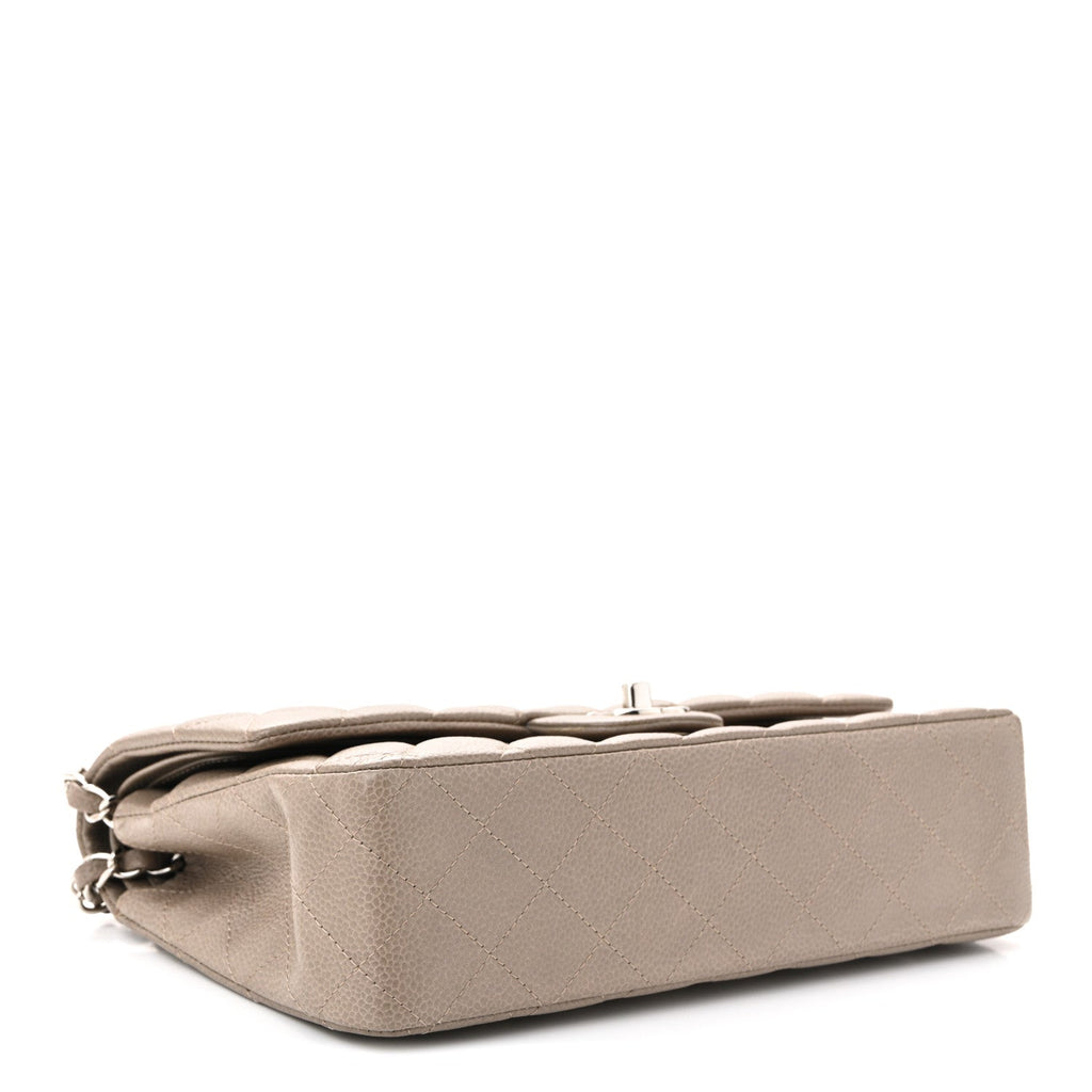 Caviar Quilted Medium Double Flap Taupe wholesalehk.shop
