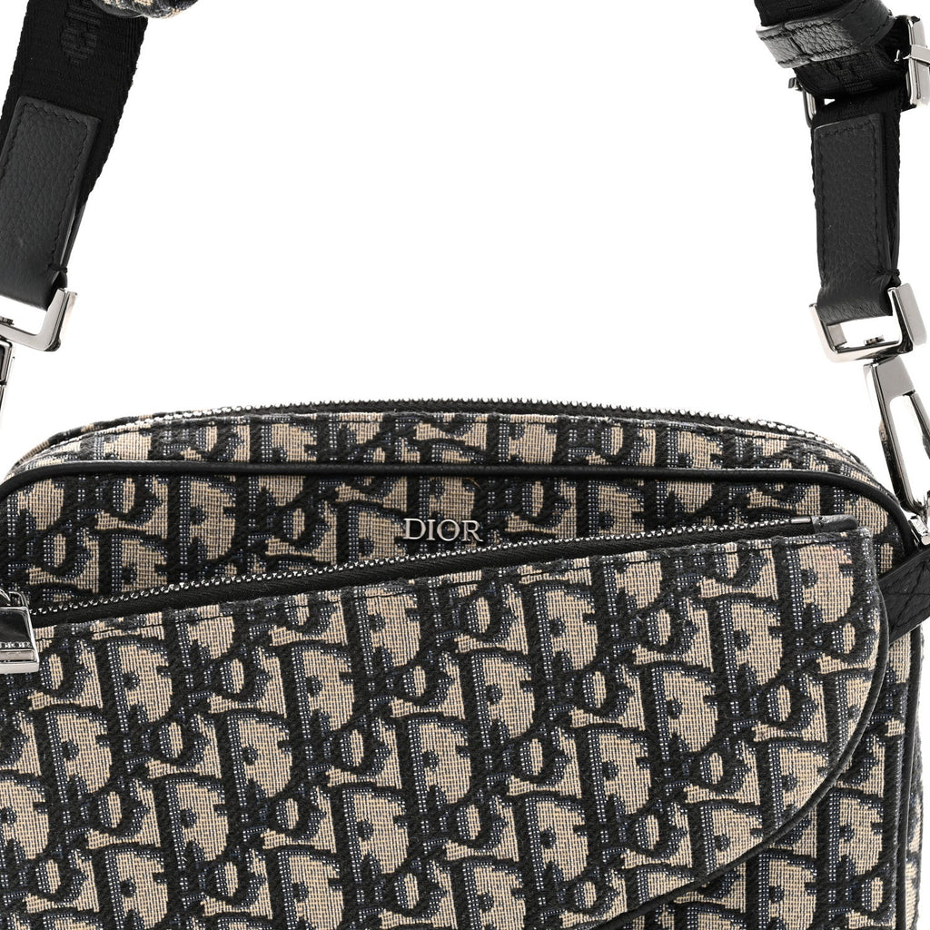 Oblique Saddle Triple Pouch Navy Blue wholesalehk.shop
