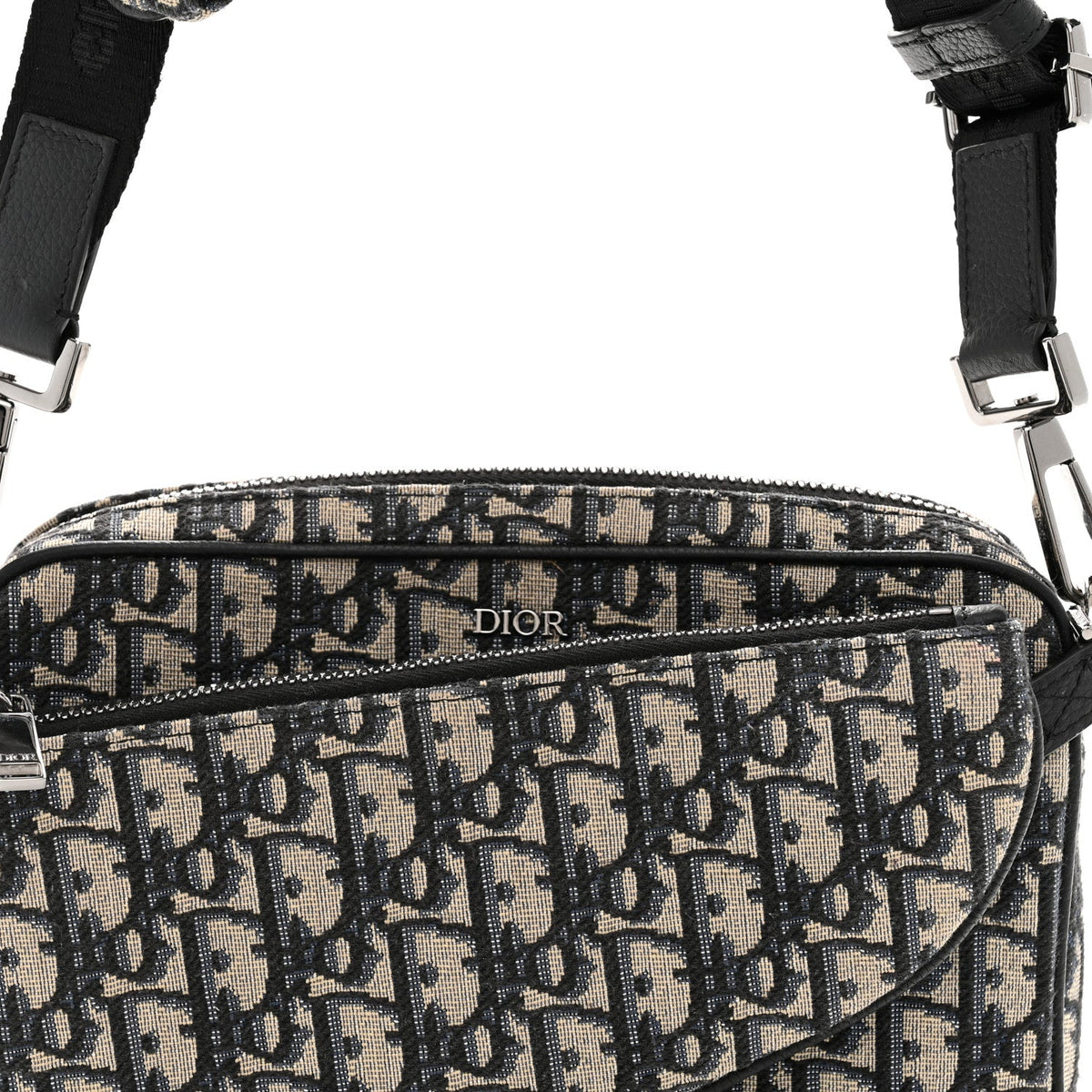 Oblique Saddle Triple Pouch Navy Blue wholesalehk.shop