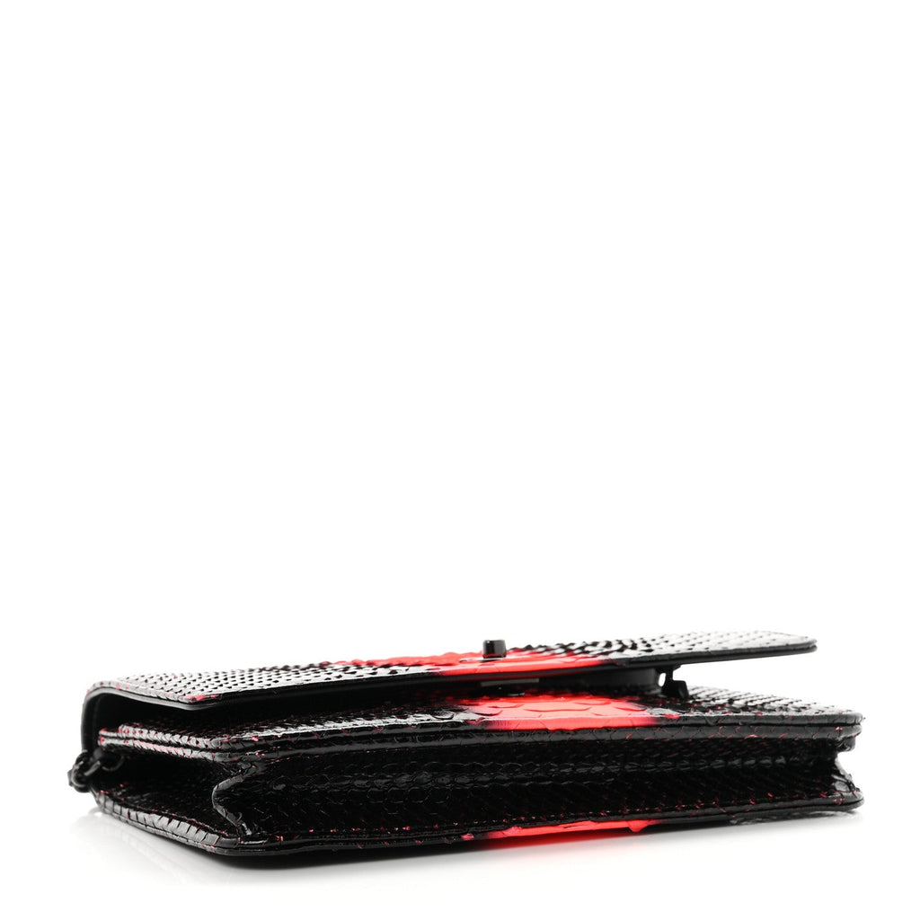 Snakeskin Wallet On Chain WOC Black Red wholesalehk.shop