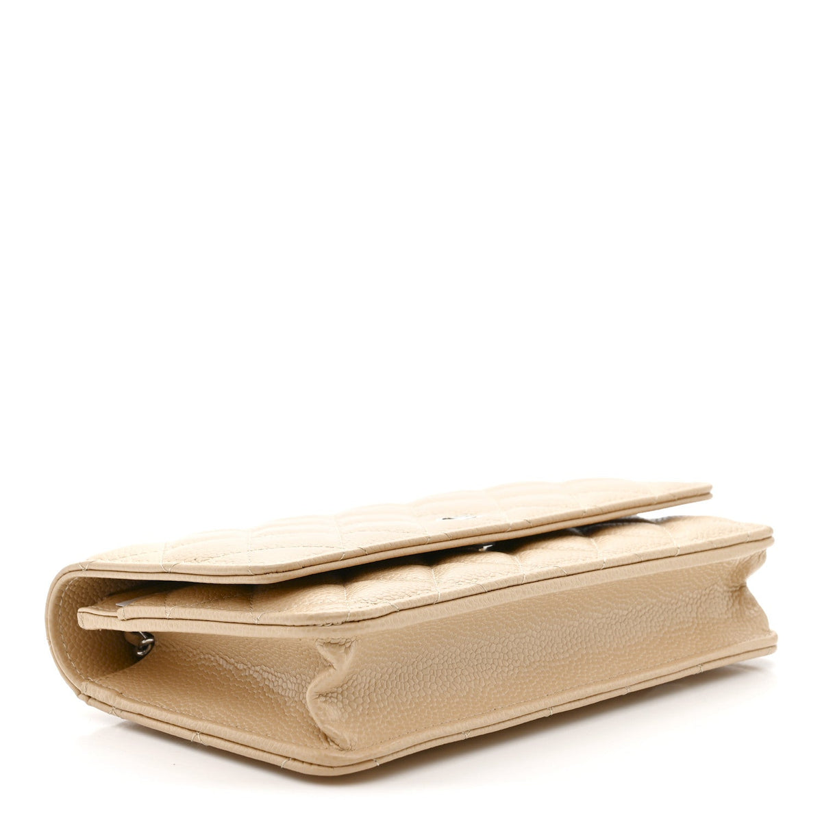 Caviar Quilted Wallet on Chain WOC Beige wholesalehk.shop