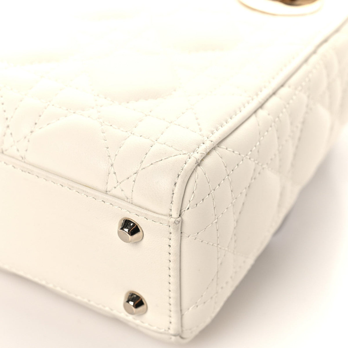 Lambskin Cannage Mini Lady Dior White wholesalehk.shop