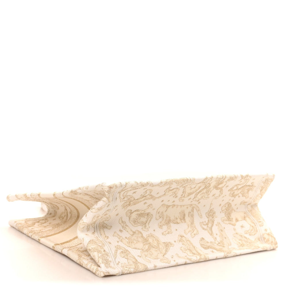 Canvas Embroidered Medium Saint Barth Zodiac Book Tote Gold £¨ Direct shipment via from wholesalehk.shop