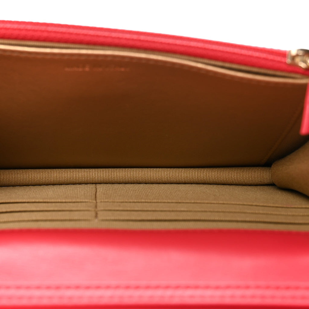 Lambskin Quilted CC Pearl Crush Wallet on Chain WOC Red wholesalehk.shop