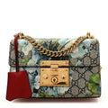 GG Supreme Monogram Blooms Small Padlock Shoulder Bag Beige Blue Navy Hibiscus Red £¨ Direct shipment via from wholesalehk.shop