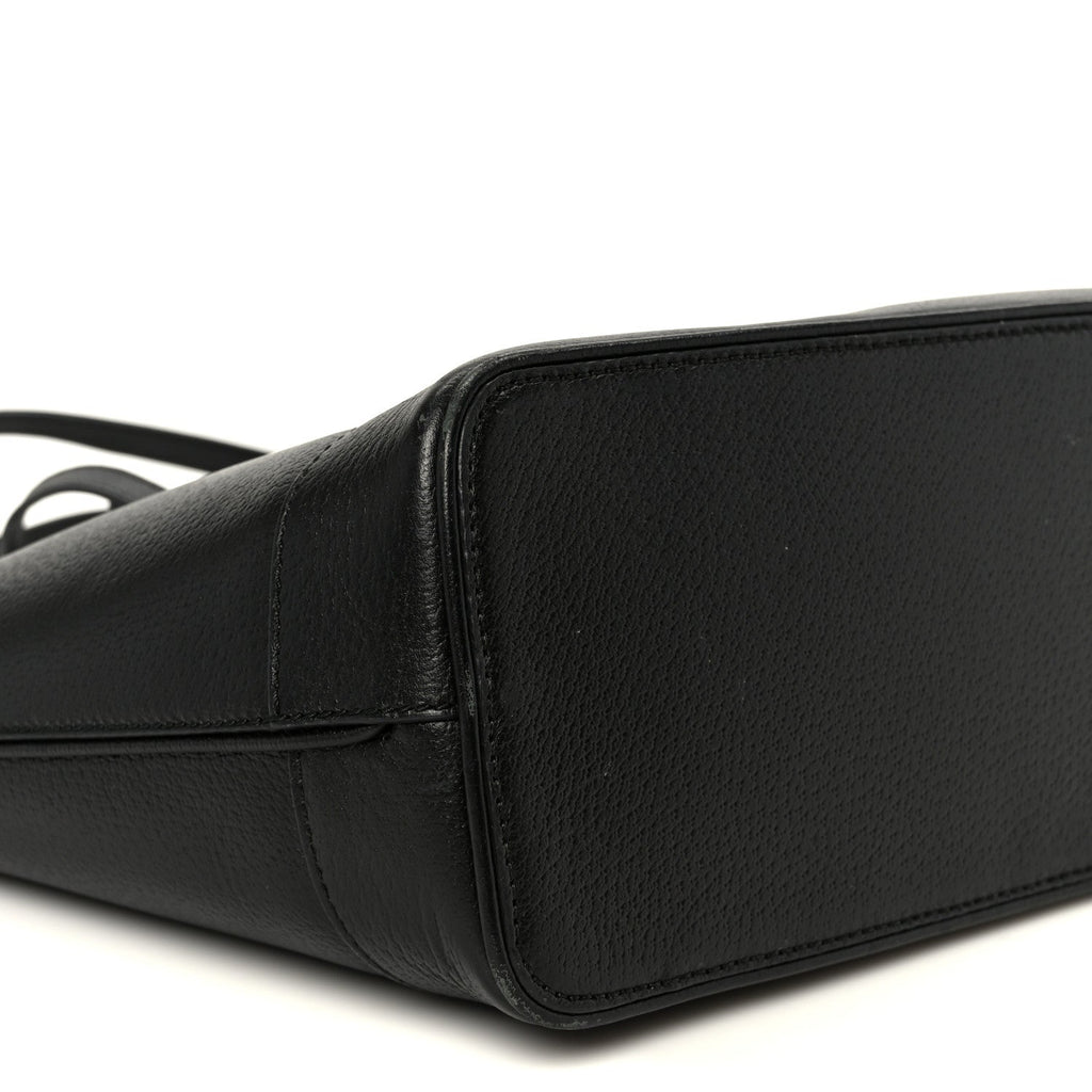 Textured Dollar Calfskin Small Ophidia Shoulder Tote Bag Black wholesalehk.shop