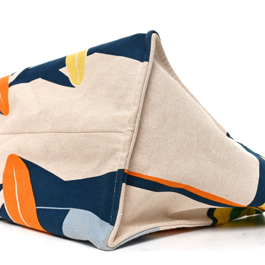 Cotton Canvas Apres la Vague Beach Bag Jaune Bleu £¨ Direct shipment via from wholesalehk.shop