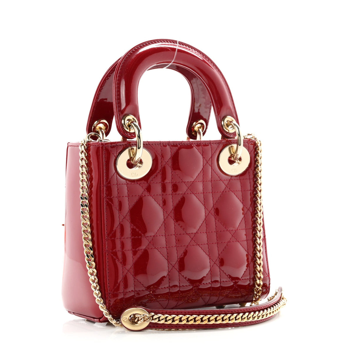 Patent Cannage Mini Lady Dior Red wholesalehk.shop