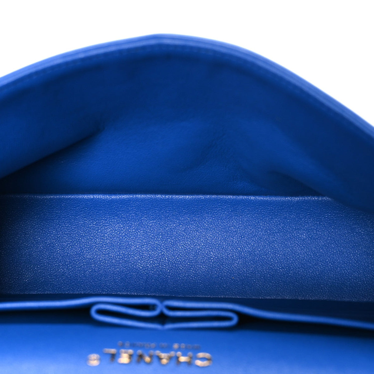 Lambskin Quilted Medium Double Flap Blue wholesalehk.shop
