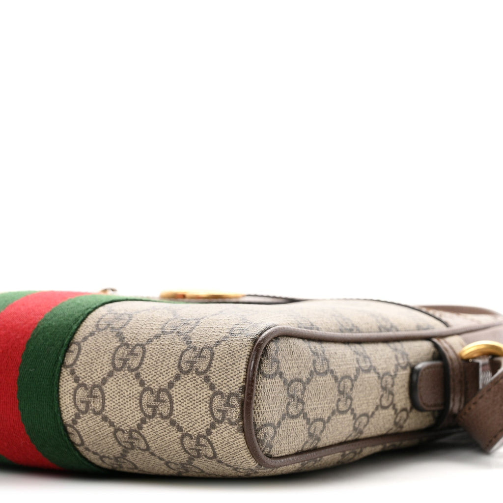 GG Supreme Monogram Web Small Ophidia Messenger Bag Brown wholesalehk.shop