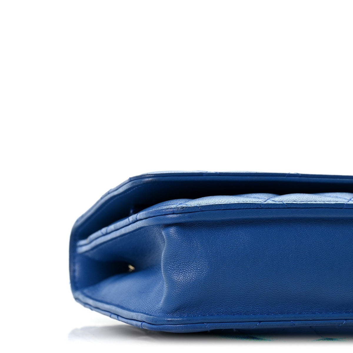 Lambskin Quilted Wallet On Chain WOC Blue wholesalehk.shop