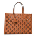 Calfskin GG Monogram Diamond Cut Medium Ophidia Tote Bag Brown wholesalehk.shop