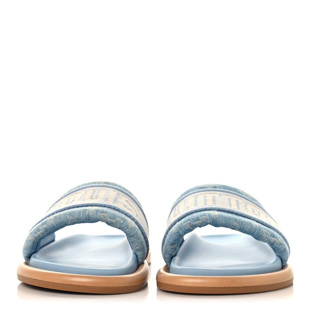 Monogram Denim LV Bliss Womens Comfort Mules 39 Turquoise £¨ Direct shipment via from wholesalehk.shop