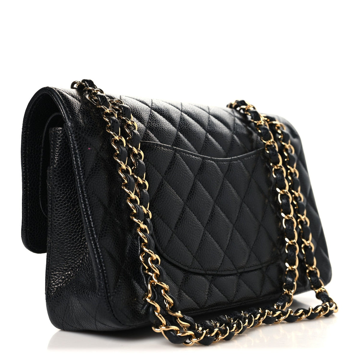 Caviar Quilted Medium Double Flap Black wholesalehk.shop