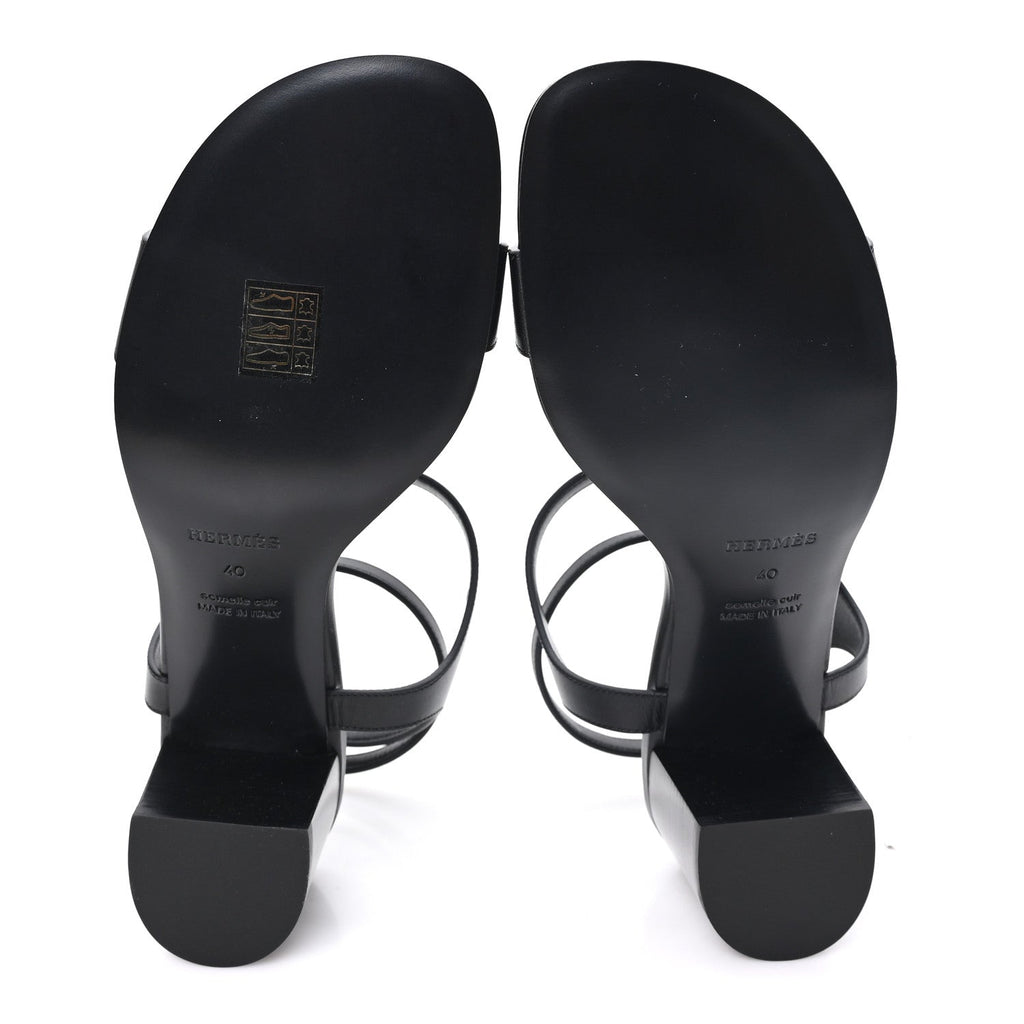 Calfskin Miramar 50 Sandals 40 Black wholesalehk.shop