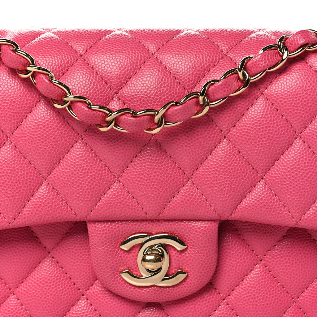 Caviar Quilted Small Double Flap Pink wholesalehk.shop