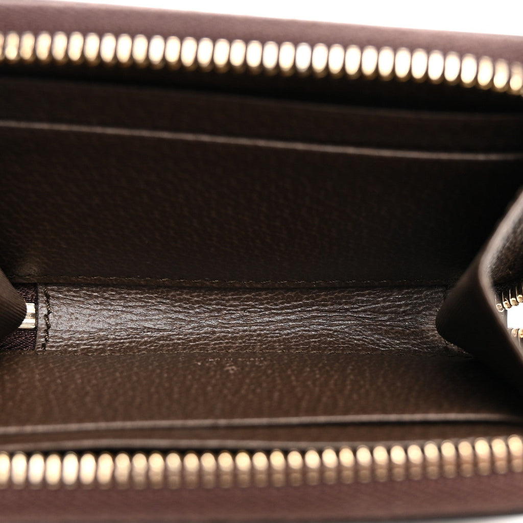 GG Supreme Monogram Textured Dollar Calfskin Web Ophidia Zip Around Card Case Wallet Beige Ebony New Acero wholesalehk.shop
