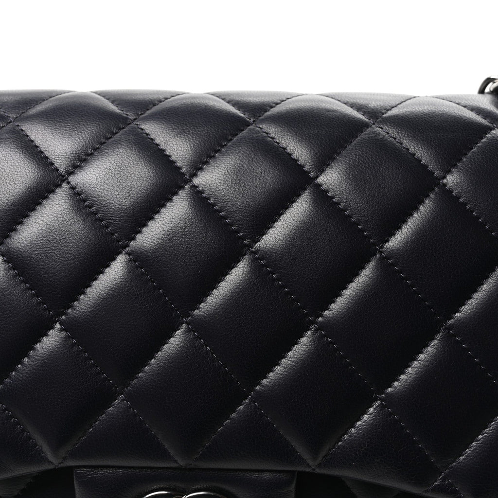 Lambskin Quilted Jumbo Double Flap Navy wholesalehk.shop