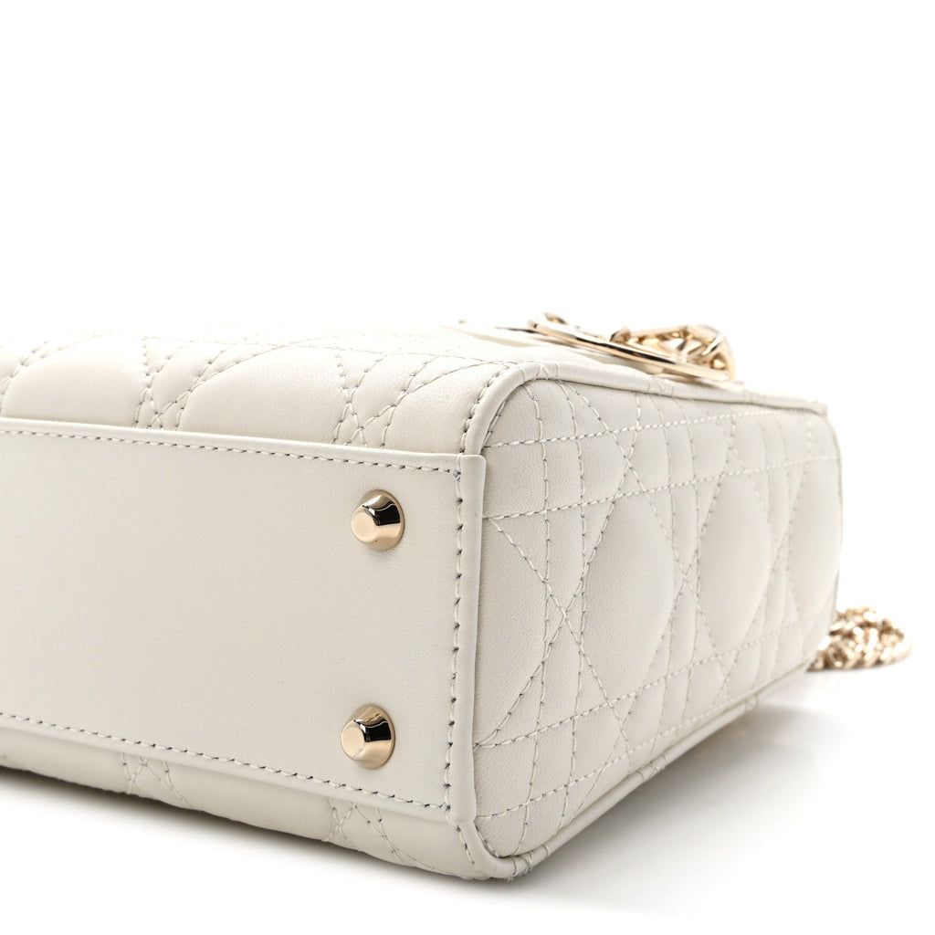 Lambskin Cannage Mini Lady Dior Latte wholesalehk.shop