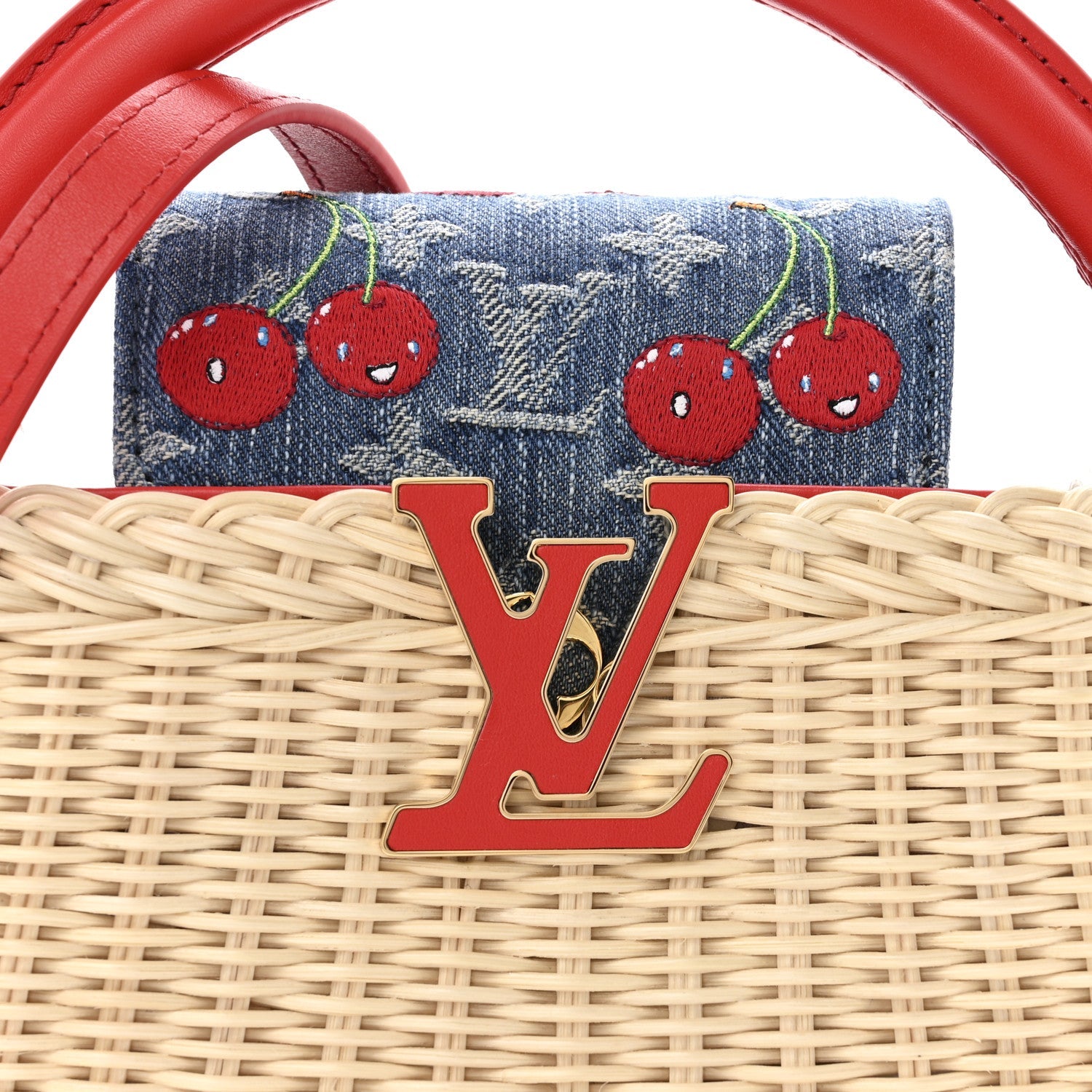 LV X TM Rattan Denim Calfskin Cerises Capucines Mini £¨ Direct shipment via from wholesalehk.shop