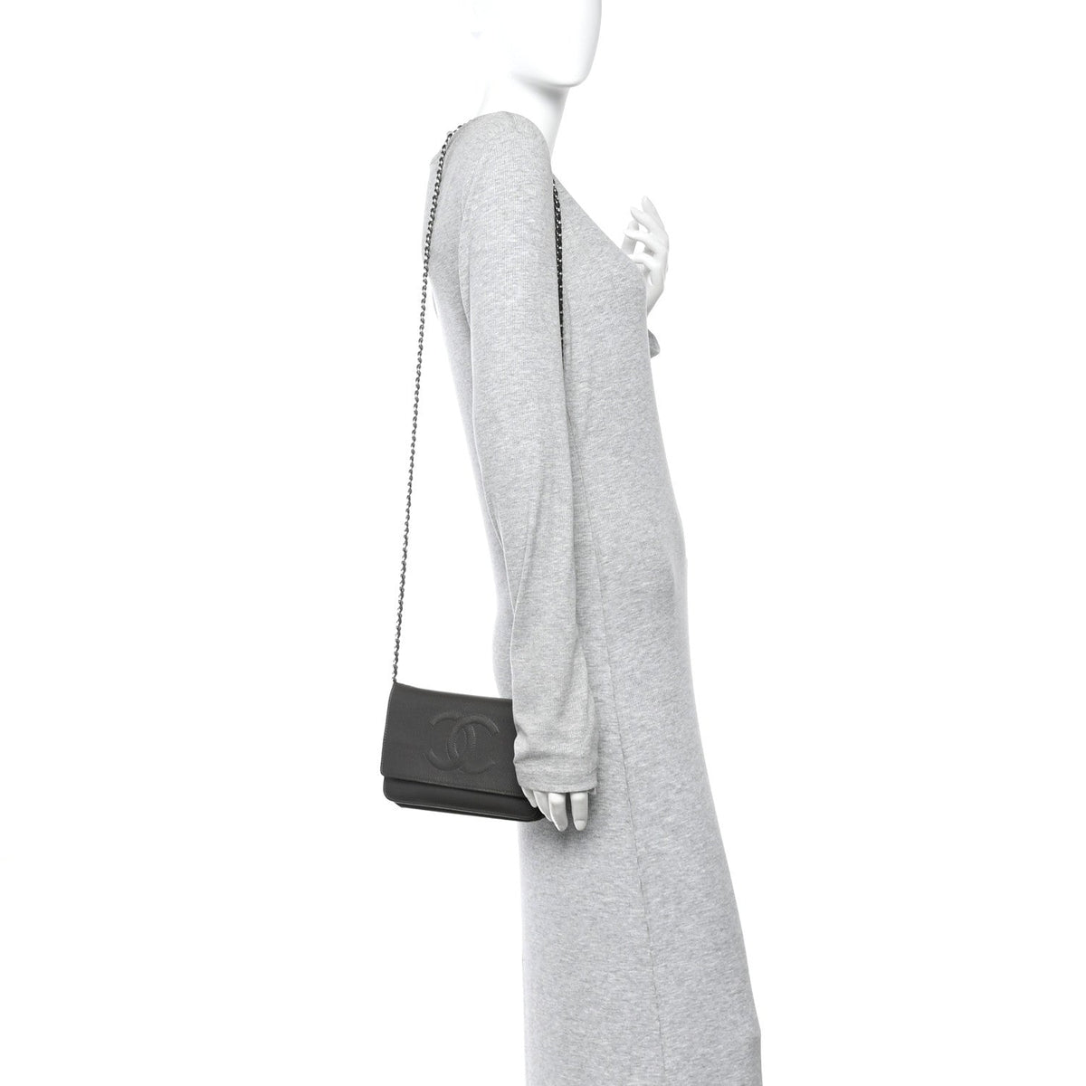 Caviar Timeless CC Wallet on Chain WOC Grey wholesalehk.shop