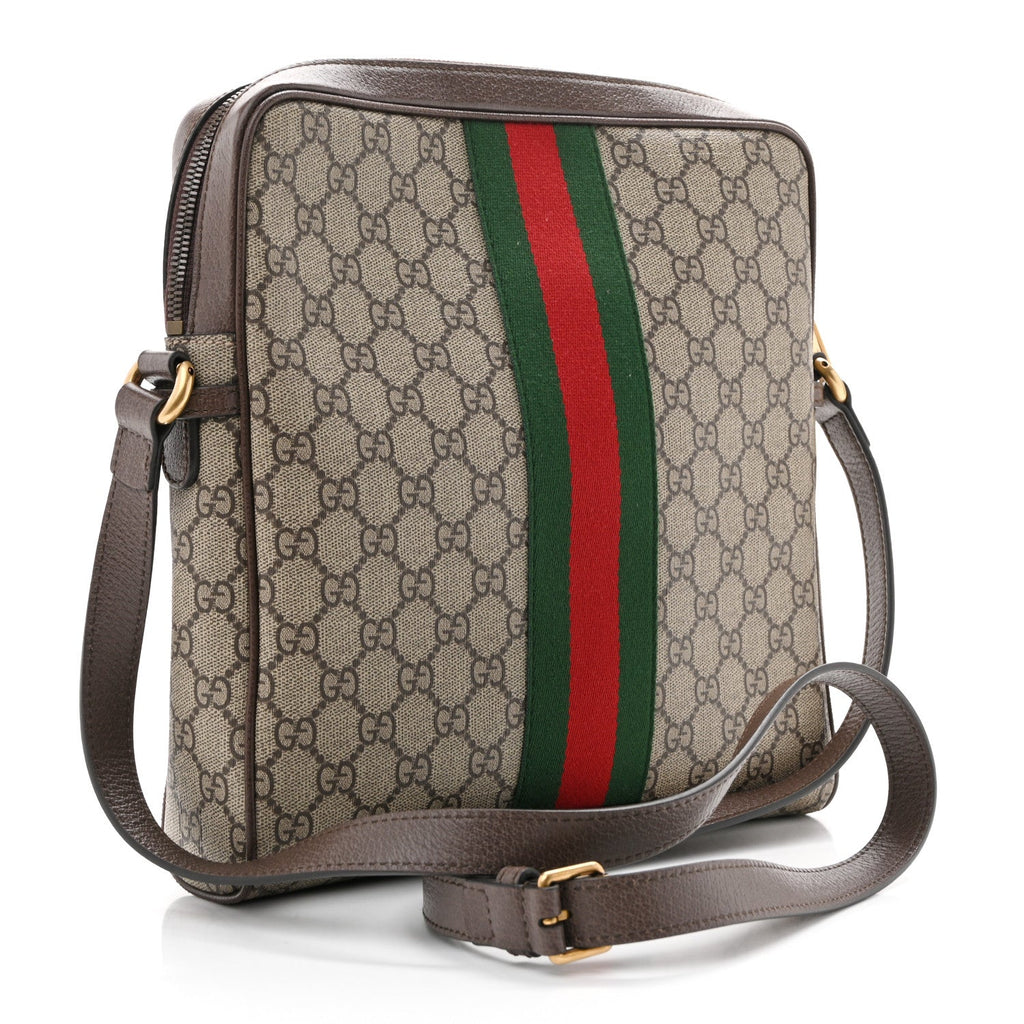 GG Supreme Monogram Web Medium Ophidia Messenger Bag Brown wholesalehk.shop