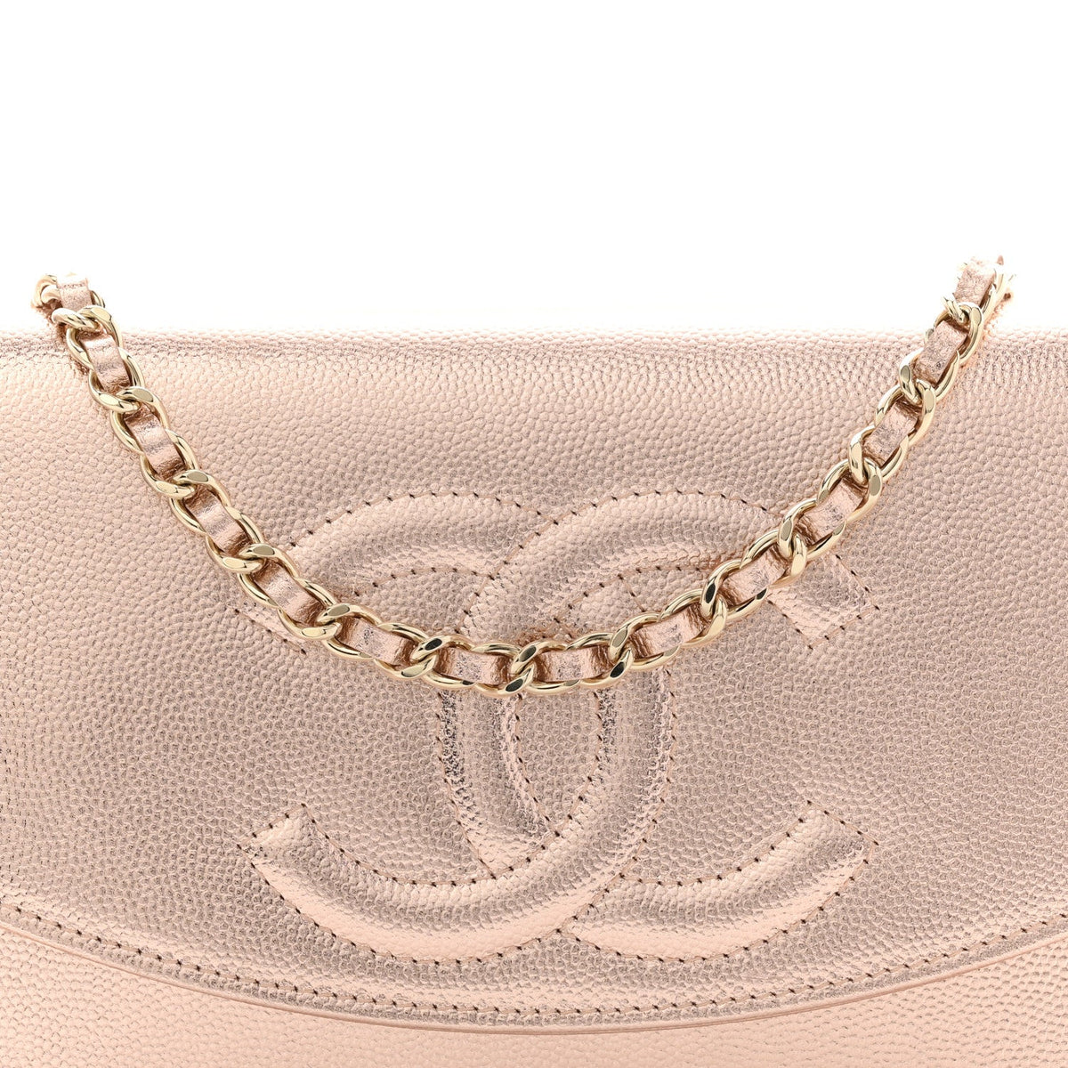 Metallic Caviar Timeless CC Wallet On Chain WOC Copper wholesalehk.shop
