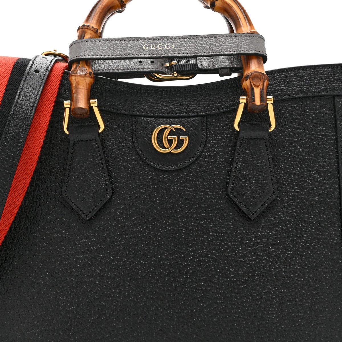 Textured Dollar Calfskin Web Small Diana Tote Bag Black Dusty Grey wholesalehk.shop