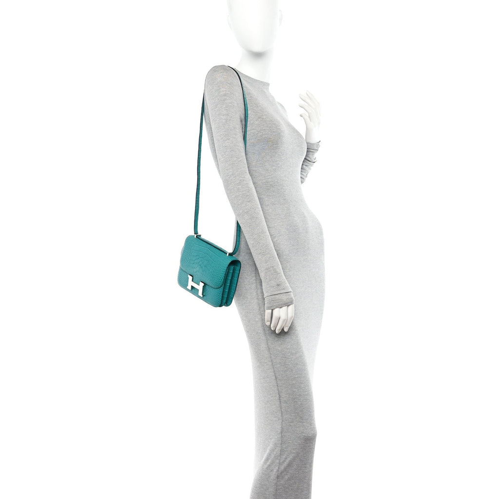 Matte Alligator Constance 18 Bleu Paon £¨ Direct shipment via from wholesalehk.shop