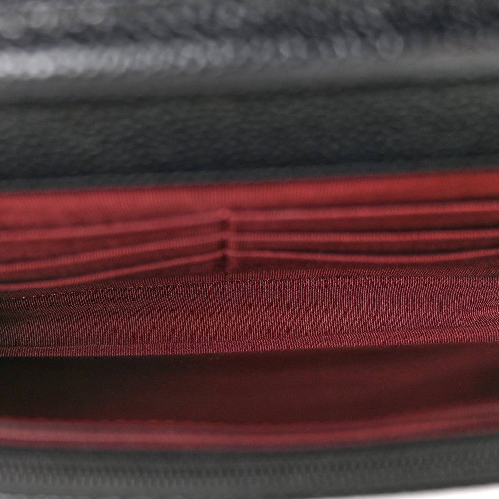 Caviar Quilted Wallet On Chain WOC Black wholesalehk.shop