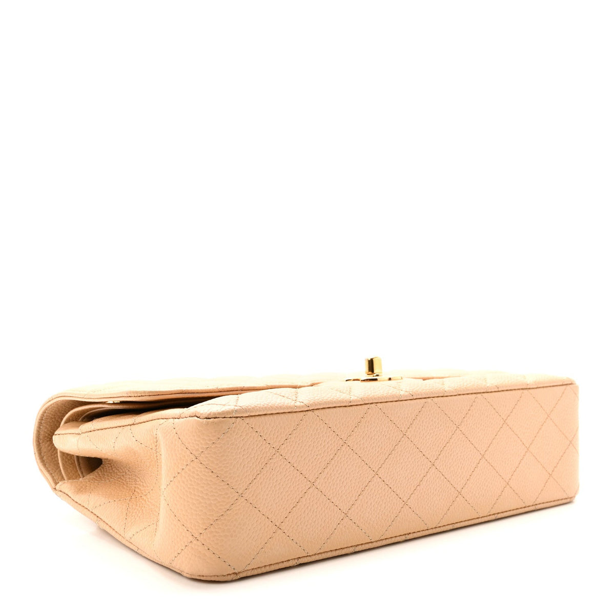 Caviar Quilted Medium Double Flap Beige wholesalehk.shop