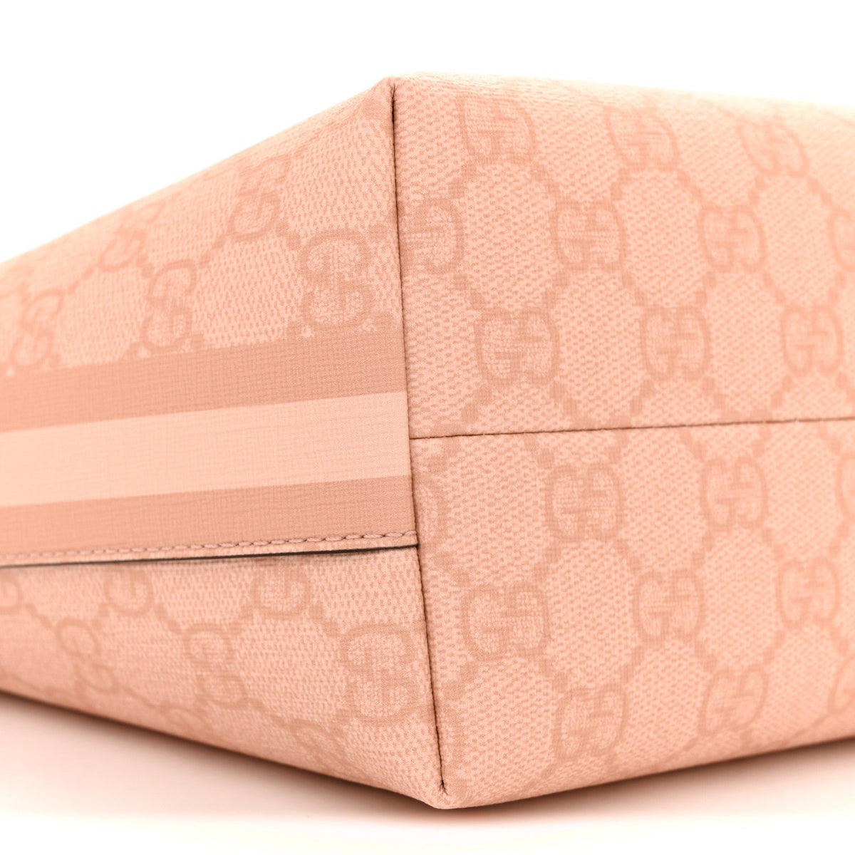 GG Supreme Monogram Textured Calfskin Web Super Mini Ophidia Shoulder Bag Pink wholesalehk.shop