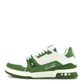 Calfskin Monogram Mens LV Trainer Sneakers 8.5 Green £¨ Direct shipment via from wholesalehk.shop