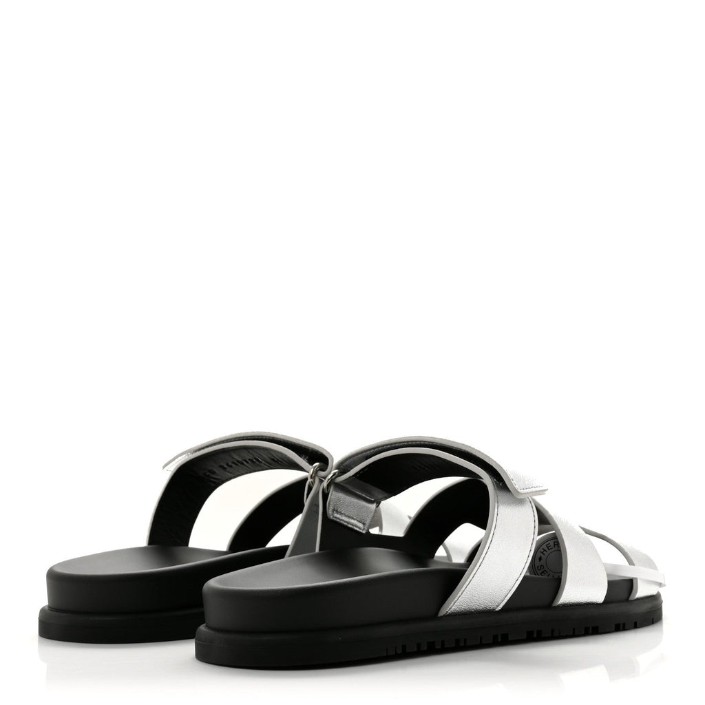 Metallic Goatskin Womens Chypre Sandals 40 Argent wholesalehk.shop
