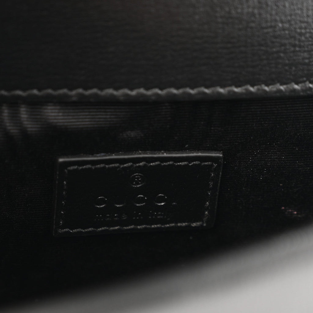 Satin Crystal GG Monogram Mini Dionysus Top Handle Bag Black wholesalehk.shop