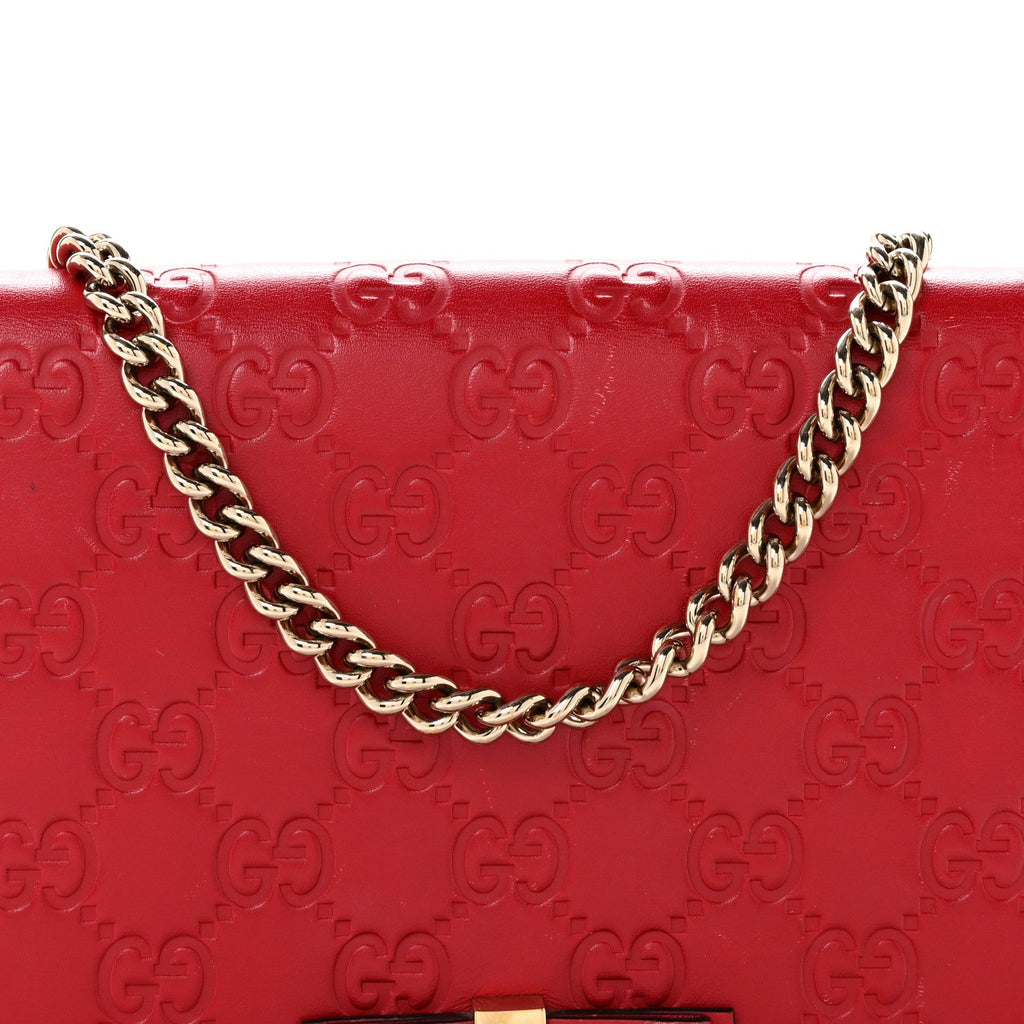 Guccissima Signature Bowy Chain Wallet Hibiscus Red £¨ Direct shipment via from wholesalehk.shop